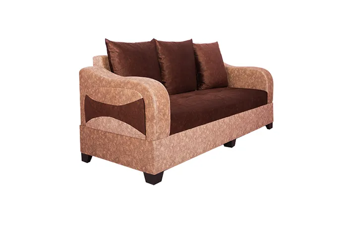 VIVDeal Textured Beige & Coffee Sofa Set 3 + 1 + 1